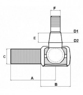 ROTULE DE BARRE DE DIRECTION ADAPTABLE TRACTEURS FORD 81802873 C5NN3A300B