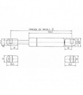 VERIN A GAZ POUR HAYON ARRIERE ADAPTABLE FIAT FORD NEW HOLLAND 81865239 82019393 F0NN9444000BA FONN9444000BA