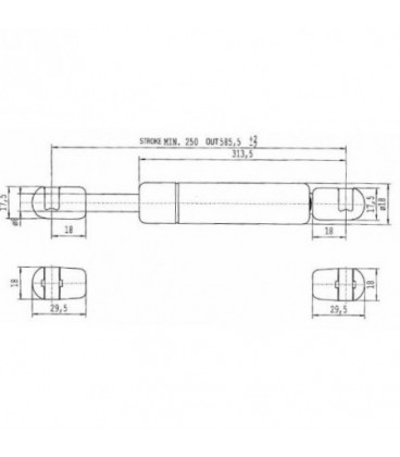 VERIN A GAZ POUR HAYON ARRIERE ADAPTABLE FIAT FORD NEW HOLLAND 81865239 82019393 F0NN9444000BA FONN9444000BA