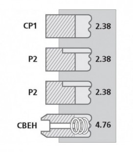 JEU DE 4 SEGMENTS 91.49MM ADAPTABLE PERKINS LANDINI MASSEY FERGUSON 41158065 745826M91 7458356M91 86781