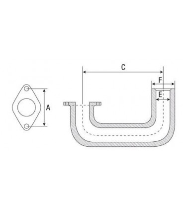 COUDE D'ECHAPPEMENT 180° ADAPTABLE MASSEY FERGUSON ANCIENS 640010M1