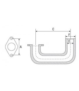 COUDE D'ECHAPPEMENT 175° ADAPTABLE MASSEY FERGUSON ANCIENS 724425M1 824245M1 824425M1