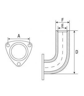 COUDE D'ECHAPPEMENT ADAPTABLE PERKINS AD3.152 ET MASSEY FERGUSON 1693855M1 1865534M1 1874025M2 1876649M1