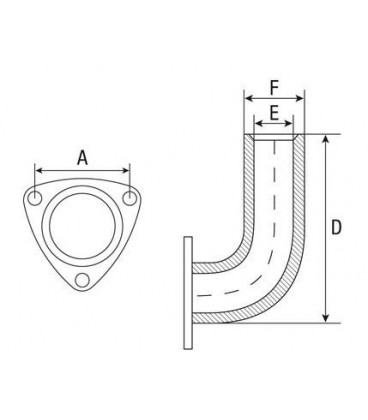 COUDE D'ECHAPPEMENT ADAPTABLE PERKINS AD3.152 ET MASSEY FERGUSON 1693855M1 1865534M1 1874025M2 1876649M1