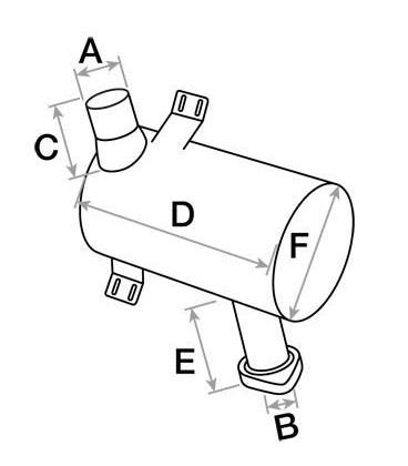 SILENCIEUX D'ECHAPPEMENT SOUS CAPOT ADAPTABLE LANDINI ET MASSEY FERGUSON 1694961M5