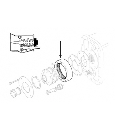 COURONNE DE REDUCTEUR DE BOITE A VITESSES ADAPTABLE MASSEY ET LANDINI 1866541M3 1867424M2