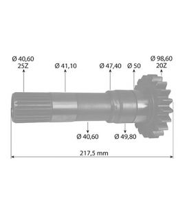 ARBRE PRIMAIRE DE PRISE DE FORCE ADAPTABLE MASSEY FERGUSON 1677738M1 1677738R1 1677746M91 1677746M92  6203585M1