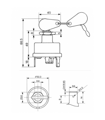 CONTACTEUR DE DEMARRAGE ADAPTABLE MASSEY FERGUSON ET LANDINI 1446116M91 1808525M1 1865976M91 1874120M91 1874120M93 1874535M3