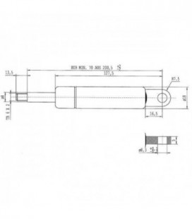 VERIN A GAZ DE TOIT OUVRANT ADAPTABLE MASSEY FERGUSON ET LANDINI 3303021M91