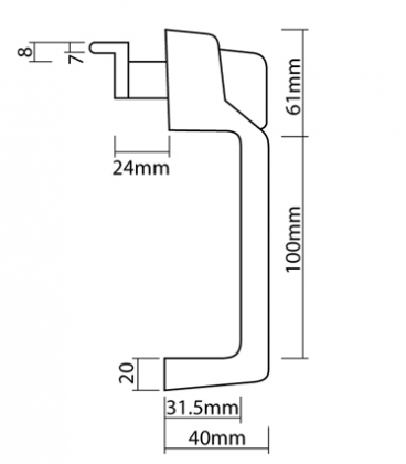 POIGNEE EXTERIEURE DE PORTE ADAPTABLE MASSEY FERGUSON ET CASE IH 131417 1328563C1 3476151M1