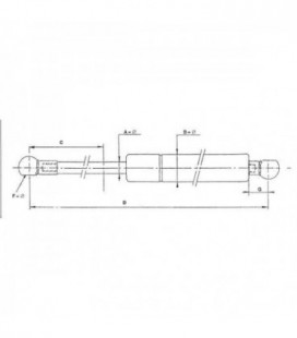 VERIN A GAZ DE HAYON ARRIERE ADAPTABLE MASSEY FERGUSON ET LANDINI 3301920M91 3301920M92