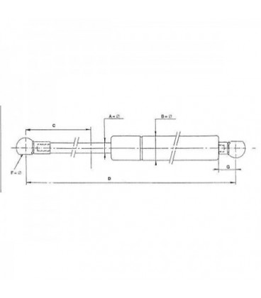 VERIN A GAZ DE HAYON ARRIERE ADAPTABLE MASSEY FERGUSON ET LANDINI 3301920M91 3301920M92