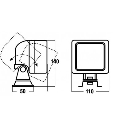 PHARE DE TRAVAIL CARRE COMPACT  VERSION ECONOMIQUE 110X140MM