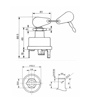 CONTACTEUR DE DEMARRAGE A CLE ADAPTABLE RENAULT CLAAS 34228 7700537793 7711132586