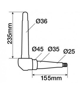 FUSEE DE DIRECTION DROITE ADAPTABLE RENAULT CLAAS 7701456144 7701456361