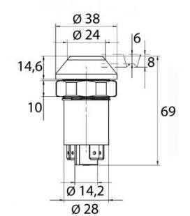 BOUTON POUSSOIR DE PRISE DE FORCE ADAPTABLE RENAULT FENDT 7700004831 7700007392 7704001120 G395970100022