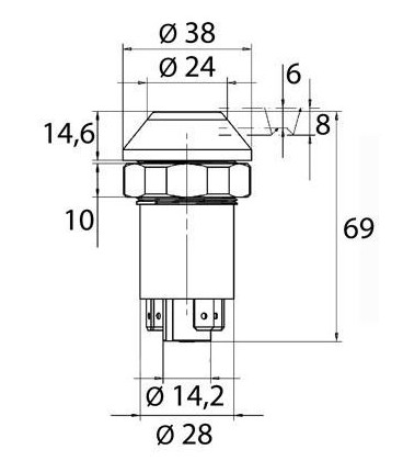 BOUTON POUSSOIR DE FEUX ADAPTABLE RENAULT CLAAS 7700014328 7700030856