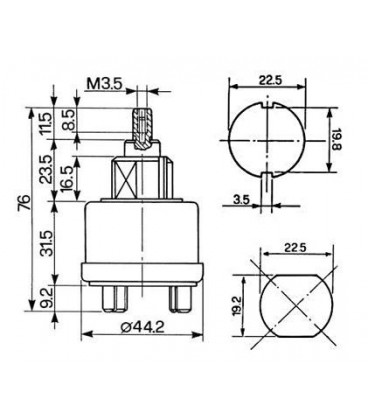 INTERRUPTEUR ROTATIF PRISE DE FORCE ADAPTABLE MASSEY FERGUSON RENAULT 1573619445M2 3619445M1 3619445M2 7700037139