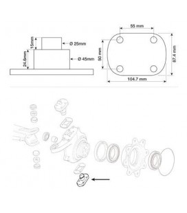 PIVOT INFERIEUR DE PONT AVANT ADAPTABLE RENAULT CLAAS 6000103503