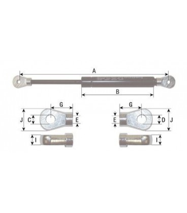 VERIN DE PORTE DE CABINE ADAPTABLE DAVID BROWN K303870