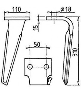 DENT DE HERSE RH85 ADAPTABLE