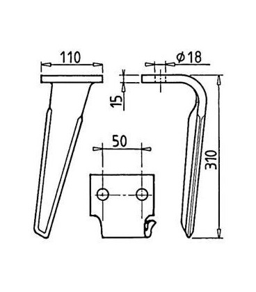 DENT DE HERSE RH85 ADAPTABLE