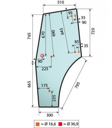 VITRE DE PORTE GAUCHE AD FENDT 297810030210