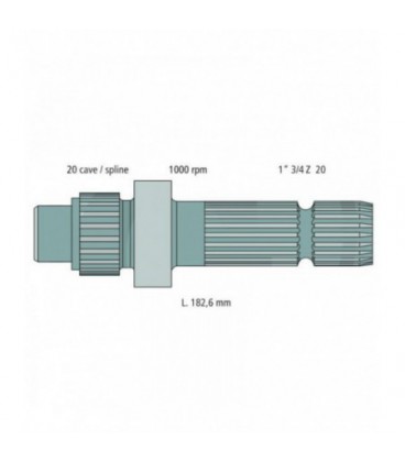 ARBRE DE PRISE DE FORCE 1"3/4Z20 ADAPTABLE NEW HOLLAND CASE IH ET STEYR 47132584 519696