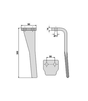 DENT DE HERSE ADAPTABLE RH71 "SICMA" ET "MASCHIO"