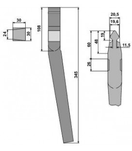 DENT DE HERSE ADAPTABLE RH22 "SICMA"