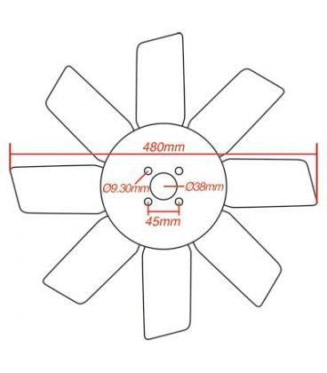 PALE DE VENTILATEUR JOHN DEERE AR26382, RE41269