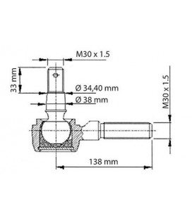 ROTULE DE DIRECTION ADAPTABLE CASE IH 1255 ET 1455 3229222R91