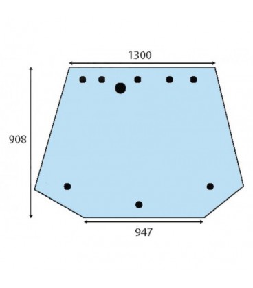 GLACE DE HAYON ARRIERE 9 TROUS ADAPTABLE CASE IH FIAT FORD NEW HOLLAND 82005316 82014988 5178304 82016997