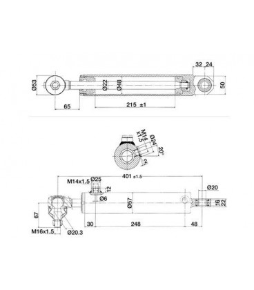 VERIN DE DIRECTION ADAPTABLE FIAT ET CASE IH 5113093 5123968 5125260 5189897 5140638 5113130 5113131 