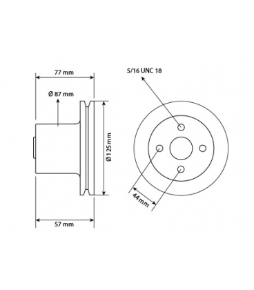 POULIE DE POMPE A EAU ADAPTABLE MASSEY FERGUSON ET LANDINI 31146952 131146009 133478201