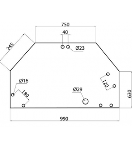 HAYON ARRIERE 9 TROUS ADAPTABLE FENDT 816810050010 816 810 050 010