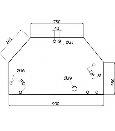 HAYON ARRIERE 9 TROUS ADAPTABLE FENDT 816810050010 816 810 050 010