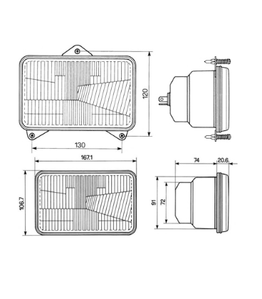 PHARE AVANT ADAPTABLE TRACTEURS FORD 82014129 83999520 9969131 F0NN13005AB