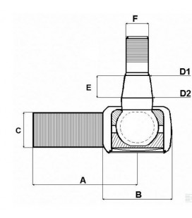 ROTULE DE BARRE DE DIRECTION ADAPTABLE FORD 2000 3000 DEXTA 81717427 957E3307B