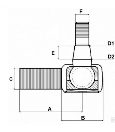 ROTULE DE BARRE DE DIRECTION ADAPTABLE FORD 2000 3000 DEXTA 81717427 957E3307B