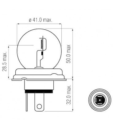 AMPOULE 12V CODE PHARE EUROPEEN CULOT P45T 40 45W