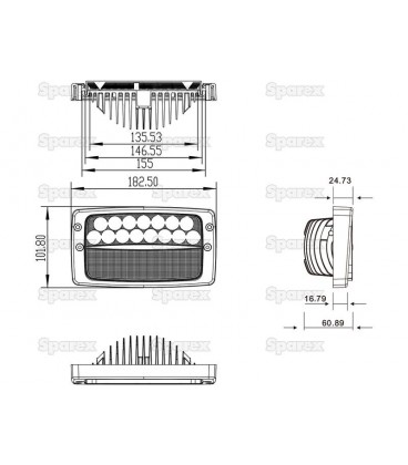 PHARE DE TRAVAIL LED 3280 LUMENS POUR TRACTEURS FENDT JCB MASSEY FERGUSON CLAAS DEUTZ