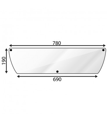 VITRE ARRIERE INFERIEURE MASSEY FERGUSON 3476137M1