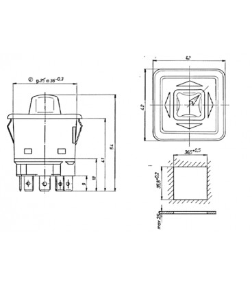 BOUTON DE COMMANDE DE COMMANDE POUR RETROVISEUR ELECTRIQUE DBA007222