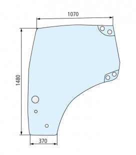 VITRE DE PORTE GAUCHE CASE NEW HOLLAND STEYR 82027357 , 87528171 , 87560786