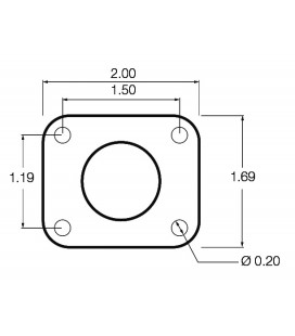 BASE RECTANGLE 5,08X4,32CM BOULE B RAM MOUNT