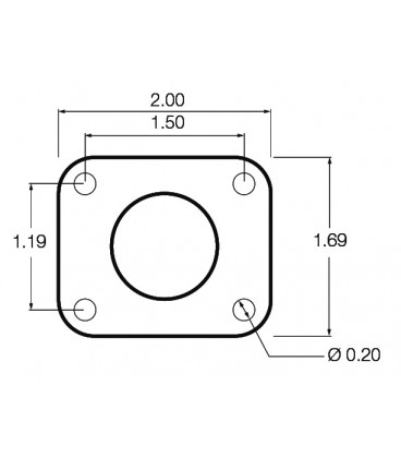 BASE RECTANGLE 5,08X4,32CM BOULE B RAM MOUNT