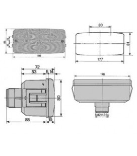 FEU ARRIERE GAUCHE ADAPTABLE DEUTZ HURLIMANN LAMBORGHINI SAME 2.8059.080.0 2.8059.150.0 280590800 280591500