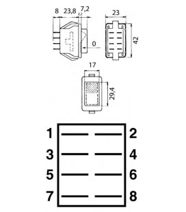 INTERRUPTEUR A BASCULE ECLAIRAGE INTERIEUR ADAPTABLE FIAT 5126126 5176284