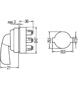 COMMUTATEUR DE CLIGNOTANTS ADAPTABLE JOHN DEERE DEUTZ ET FENDT 640997 77776 AL20978 X830.240.030.000 X830240030000 Z22806